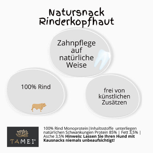 Rinderkopfhaut mit Fell - extra hart