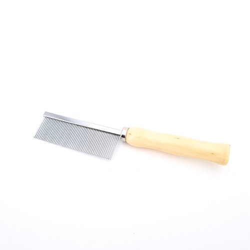 Hundekamm mit Holzgriff sehr fein gezahnt/ 40 Zähne 2,5cm lang