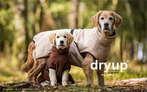 Dry up Frottee-Hundebademantel Sand