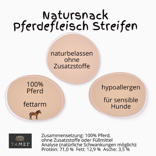 Pferdefleisch Streifen 100% Fleisch
