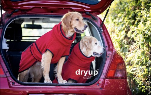 Dry up Frottee- Hundebademantel, Red-Pepper
