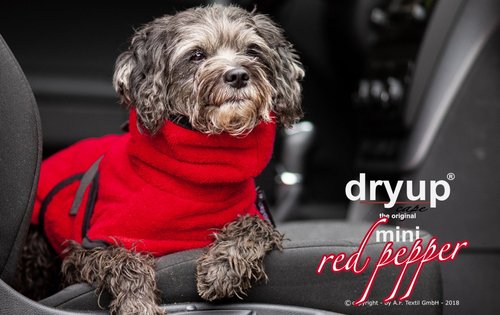 Dry up Frottee- Hundebademantel, Red-Pepper