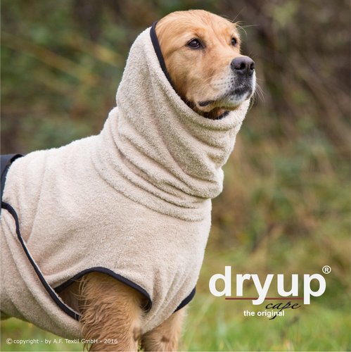 Dry up Frottee-Hundebademantel Sand