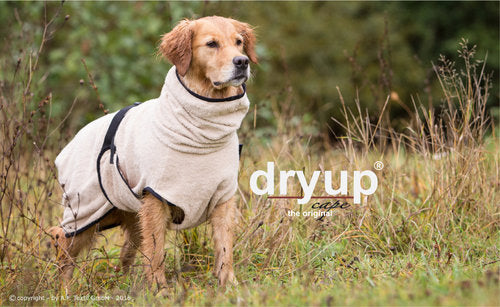 Dry up Frottee-Hundebademantel Sand