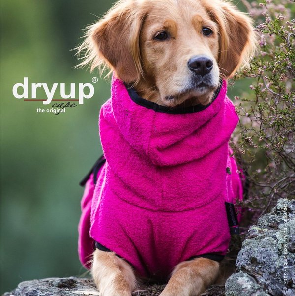 Dry up Frottee- Hundebademantel, Pink