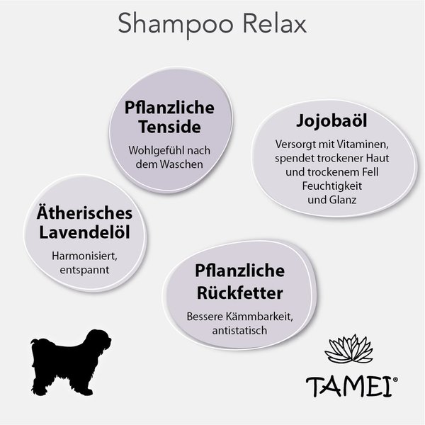 Tamei Bio Shampoo Relax für Langhaar, Locken und Kurzhaar, mit Lavendelöl 250ml