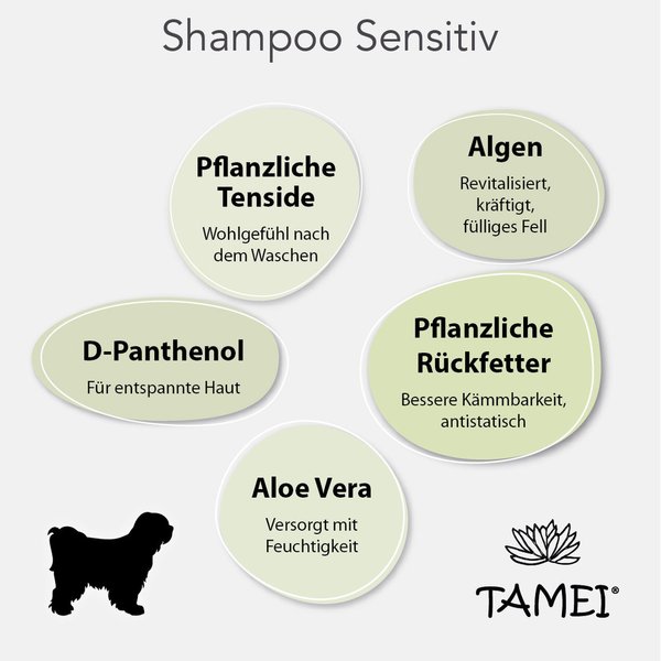 Tamei Bio Shampoo Sensitiv für empfindliche Haut und Welpen, mit Algen, ohne Parfüm 250ml